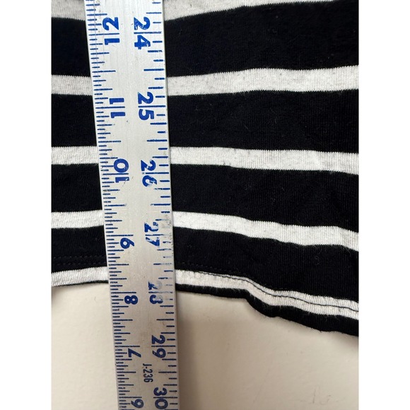 Old Navy Luxe Striped V Neck T Shirt Black White Plus Size XL - Picture 4 of 7